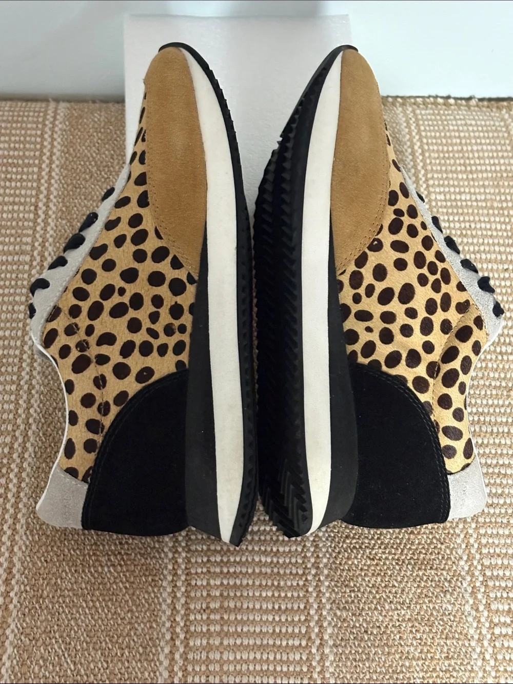 Women’s Loeffler Randall Rio Leopard Print Sneakers, Calf Hair Panels & Suede
